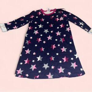 Gymboree Starry Nightgown - Pink and Gray Stars